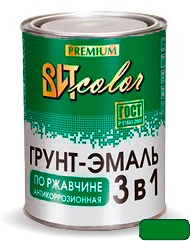  Грунт эмаль ВИТ КОЛОР  зеленая  0,8кг по ржавчине 