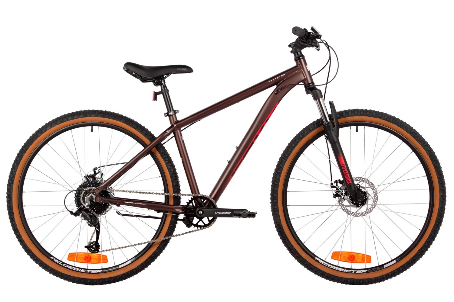  Велосипед FOXX MERIDIAN 27,5" коричневый, алюминий, рама 16" (2025)